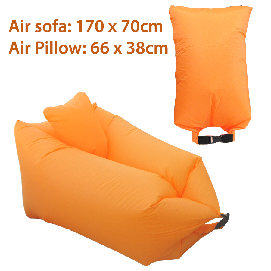 2017 Model Fast Inflatable Air Bag Sofa w Air Pillow Blue Lounge Laybag Camping eBay