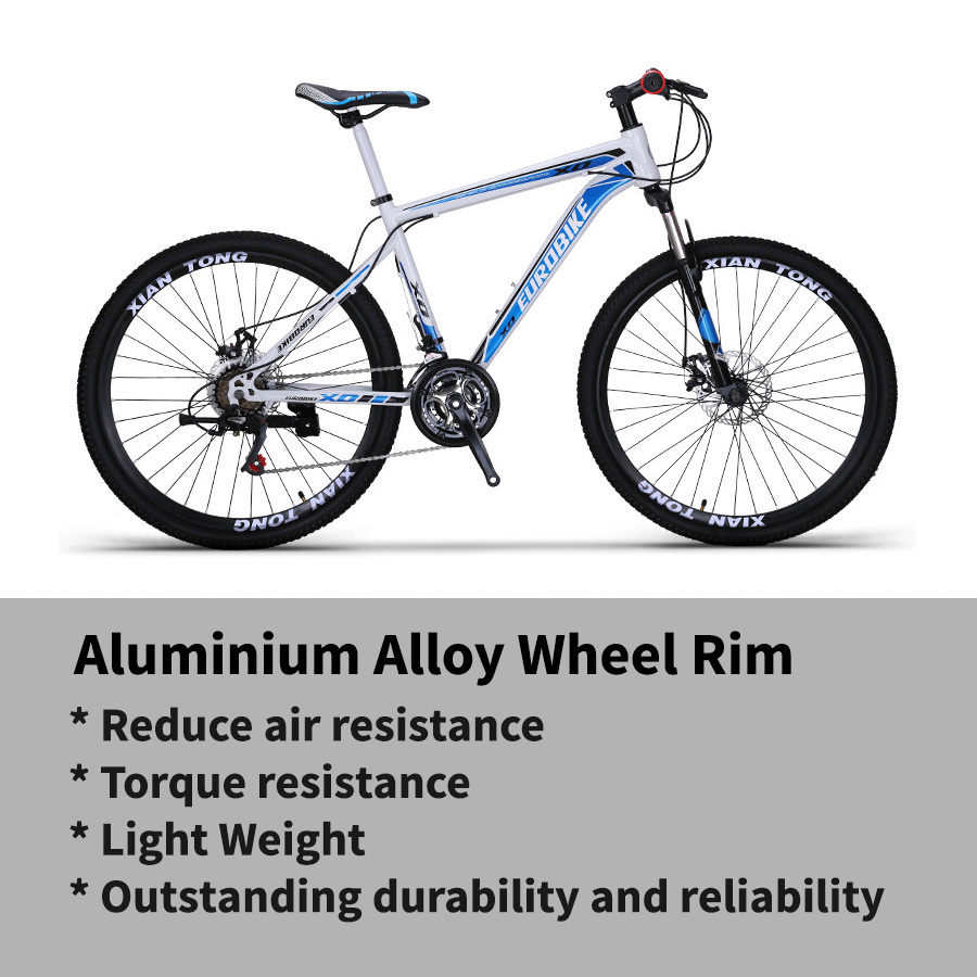 EUROBIKE 26” Mountain Bike Alloy Wheel MTB Rim 21Sp Disc Break BLUE