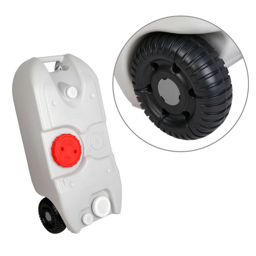 Portable 40L Wheel Water Tank Grey Camping Storage Caravan Motorhome