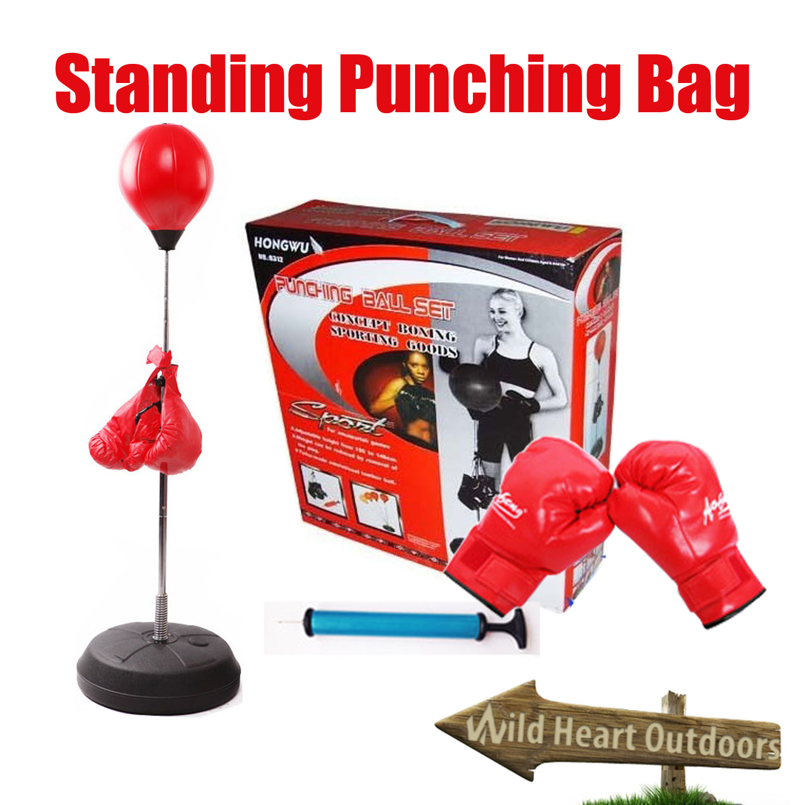 STANDING PUNCH BAG SPEED BALL FREE BOXING GLOVES TRAINING PUNCHING GYM | eBay