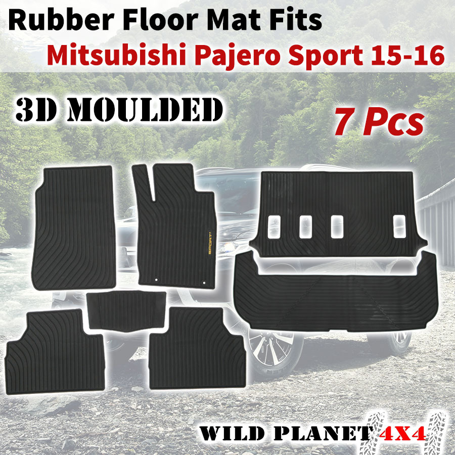Rubber Floor Mats Fits Mitsubishi Pajero Sports 15onwards Full Set 3D