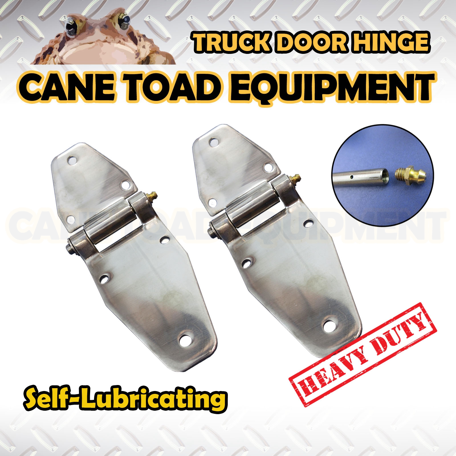 2*Selflubricating Truck Rear Door Hinge Stainless Stell 190mm
