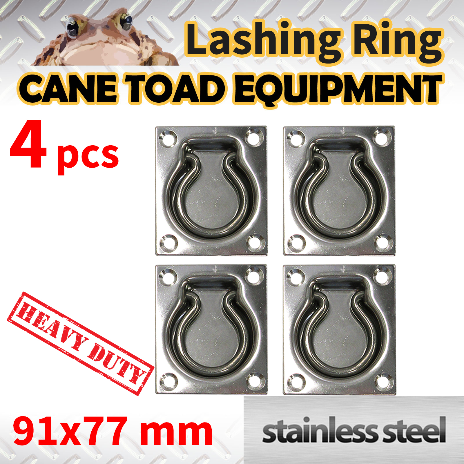4xLASHING RING Stainless Steel TIE DOWN POINT UTE TRAILER ANCHOR