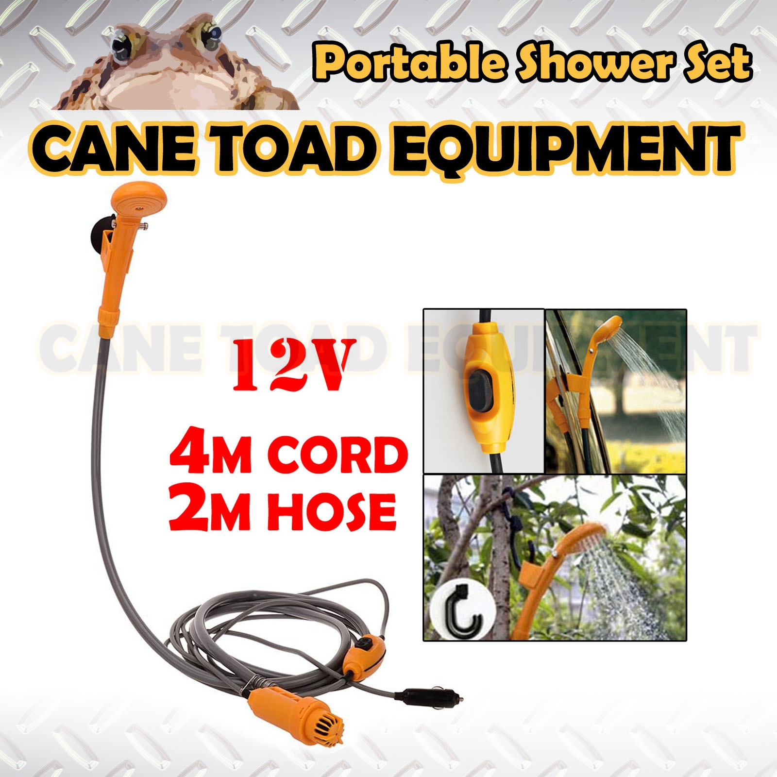 12V DC Portable Shower Set Water Pump Travel Trip Camping Caravan