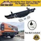 Rear Steel Step Protection Bar Bumper with Towball 50mm For Ford Ranger PX123 2012-ON Mazda BT50 2012 -19 Heavy Duty 4WD