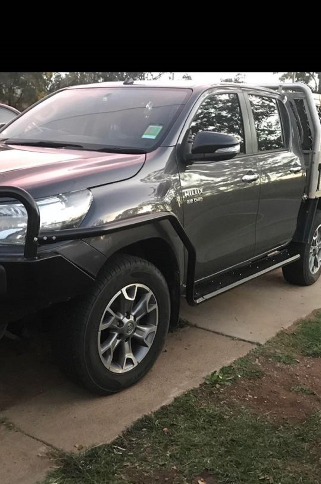 Heavy Duty Steel Side Steps Rock Slider+Brush Bars for Toyota Hilux N80