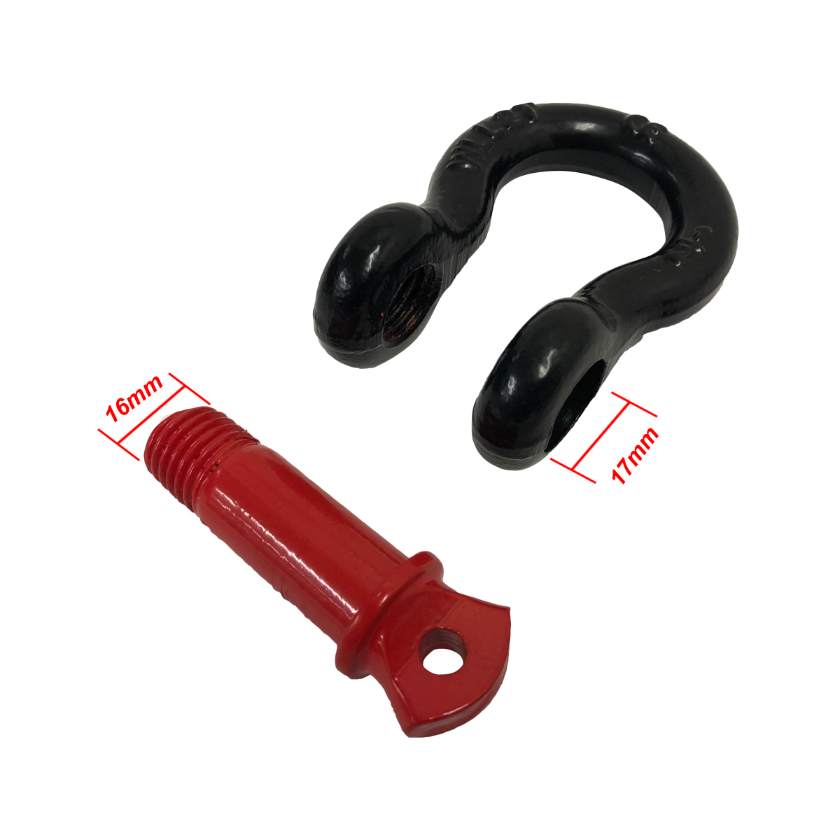 DShackle 1/2" 13mm Black Rated 2T Red Pin Boat Trailer Marine Caravan