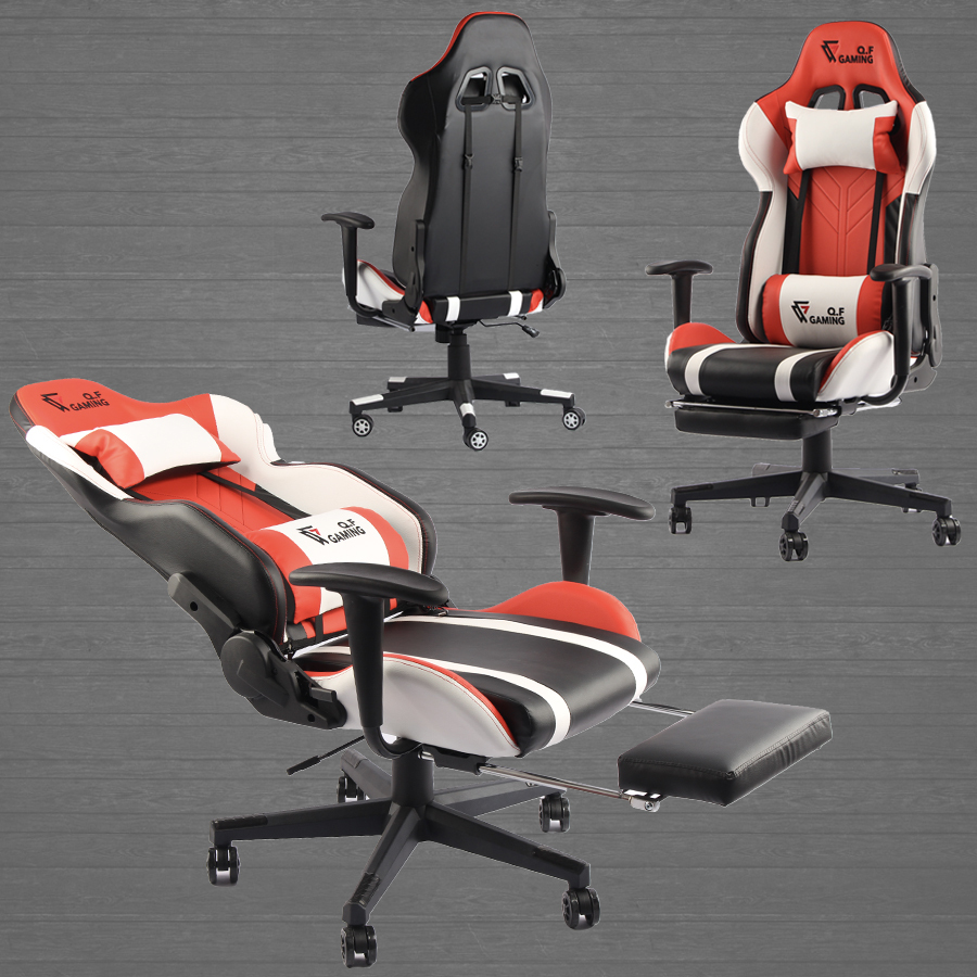 Gaming Chair Office Seating Racing Computer Pu Leather Executive Racer Footrest Ebay