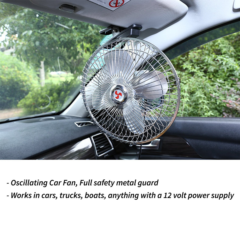 12V Oscillating Car Cooler Portable Fan 