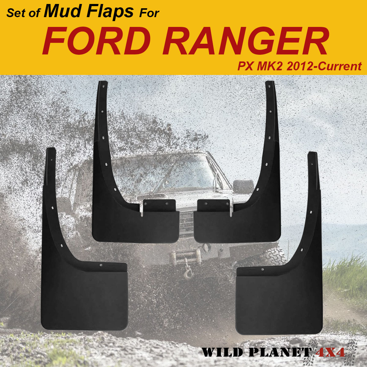 Mud Flap Splash Guard For Ford Ranger XLT PX MK2 2012-2018 Wildtrak