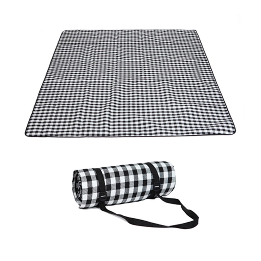 200X200cm Large Picnic Blanket Premium Cashmere BLACK Rug Waterproof