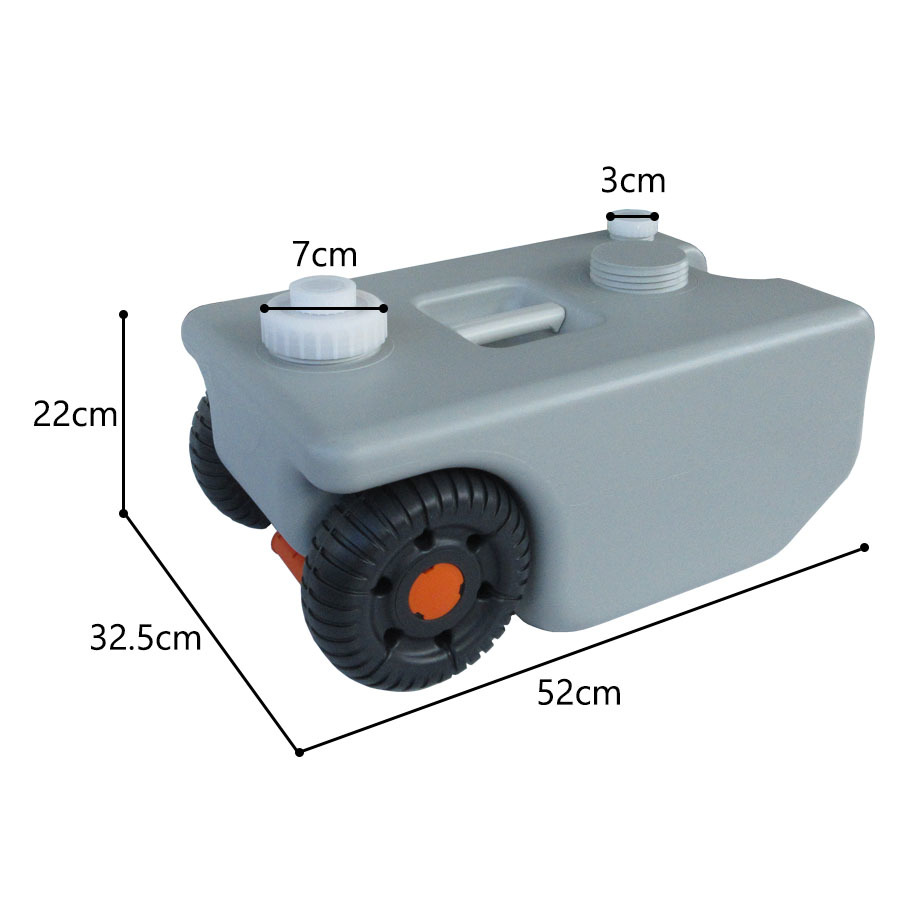 25L Portable Wheel Water Tank Grey Camping Caravan Storage Motorhome