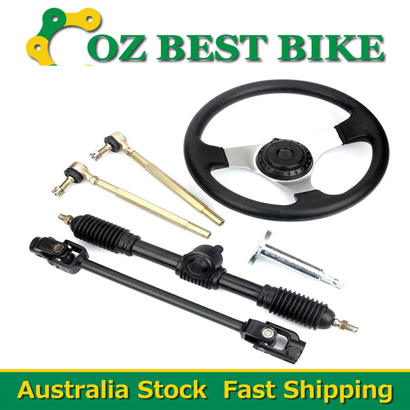 GO CART 110cc-140cc Steering Wheel Tie Rod Rack Adjustable Shaft Assembly Ki 