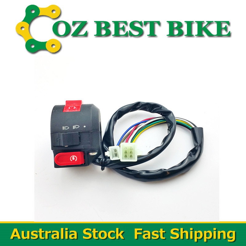 START KILL LIGHT SWITCH 6+2 PIN HANDLE BAR 22mm 50125cc ATV QUAD BUGGY