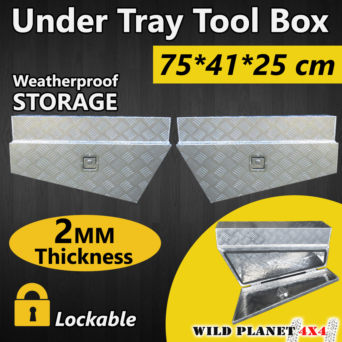 Aluminium Under Tray Ute Tool Box Heavy Duty Vehicle Chest Storage w