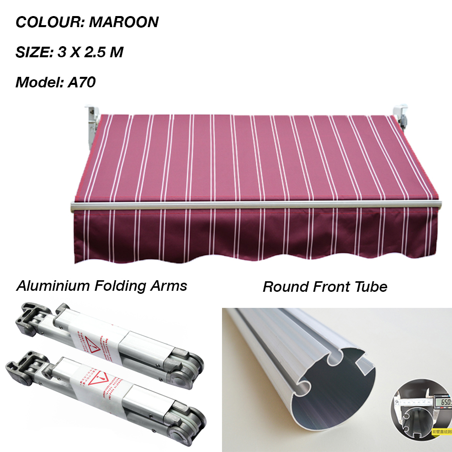 Folding Arm Awning Alluminum Sunshade Retractable Outdoor Sunshade