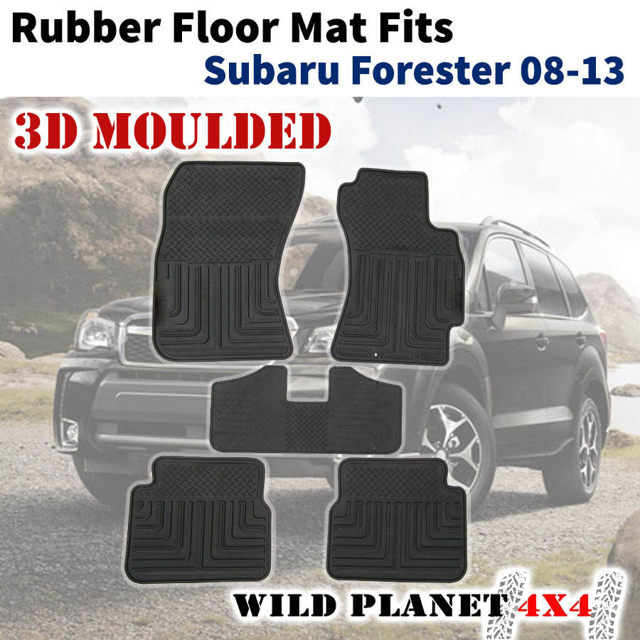 Rubber Floor Mats Fits Subaru Forester 08 13 1st 2nd Row 3d