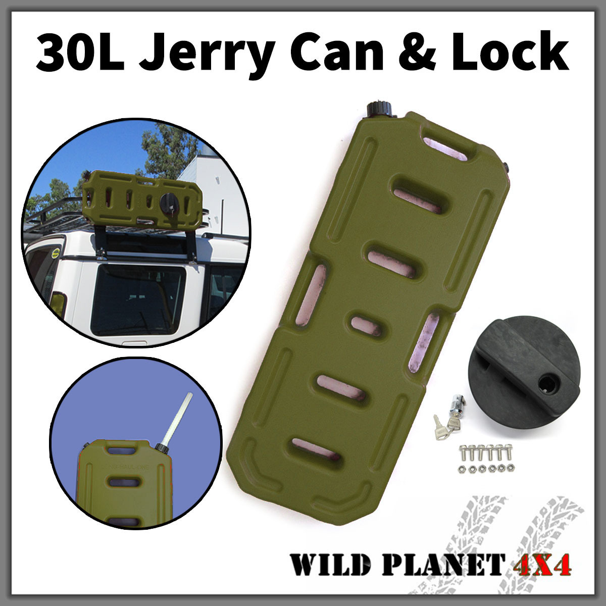 Download 30l Jerry Can Fuel Container With Holder Army Green Spare Petrol Container Heavy Duty