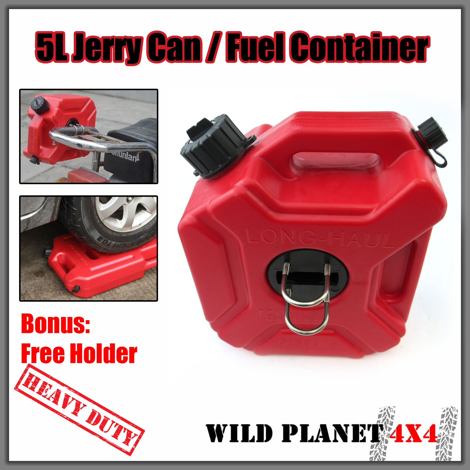 5L Jerry Can Fuel Container With Holder Spare Petrol Container Heavy Duty