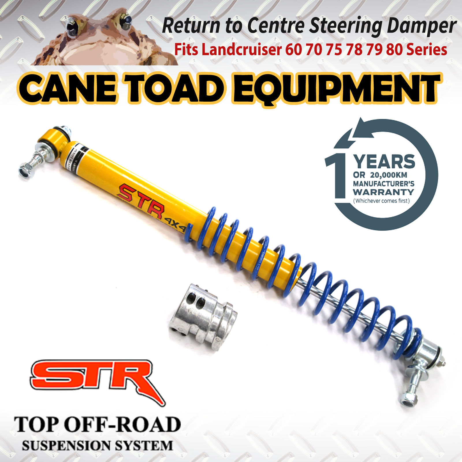 Return to Centre Steering Damper Stabiliser Fits TOYOTA Landcruiser 60
