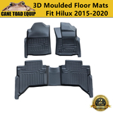 3D Floor Liners for Toyota Hilux Auto 2015-2020 3D All Weather Car Mats 3pcs TPE