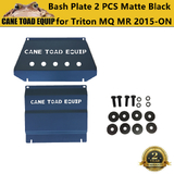 Black Bash Plate Front Sump Guard for Mitsubishi Triton MQ MR 2015-2021 2PCS 4WD 3mm 