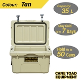 35L Hard Cooler Ice Box Chilly Bin Esky Camping Picnic Fishing 2in1 Thermal Container Tan