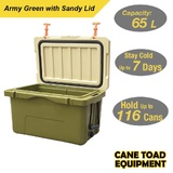 65L Hard Cooler Ice Box Chilly Bin Esky Camping Picnic Fishing 2in1 Thermal Container Army Green