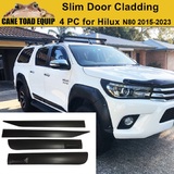Door Cladding Side Body Slim Trim for Toyota Hilux 2015-2019 N80 Moulds SR SR5 Matt Black