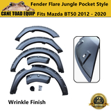 Fender Flares Pocket Style Wrinkle Black Wheel Arch suit Mazda BT50 BT-50 2012-2020 Jungle 4WD