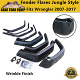 Fender Flares Jungle Style fit Jeep Wrangler JK 2007-18 4 Door Wrinkle Finish