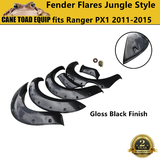 Fender Flares Jungle Style Gloss Black 6PCS Fit Ford Ranger PX1 2011-2015 Wheel Arch 4WD