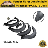 Fender Flares fit Ford Ranger PX2 Jungle Style Wrinkle Black 2015-2018 Wheel Arch set 4WD