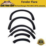 Fender Flare Kit Slim Matte Black Guard Sensor Hole Fits Ford Ranger PX3 MK3 2018-2021