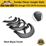 Fender Flares fit Ford Ranger PX3 Jungle Style Matte Black 2018-2021 Sensor Hole Wheel Arch 