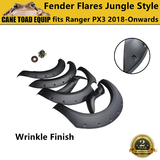 Fender Flares fit Ford Ranger PX3 Jungle Style Wrinkle Finish 6PCS Wildtrak 2018-2021 Sensor Hole