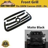 Front Grille Matte Black Cover Kit Chrome Cover for GWM Cannon Ute 2020- onwards 