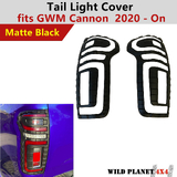 Tail Light Cover Trim fits GWM Cannon Ute 2020 - Onwards Matte Black 