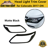 MATT Black Head Light Cover Trim Protector to suit HOLDEN Colorado 2017-Onwards