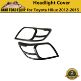 MATT Black Head Light Cover Trim Protector fit Toyota Hilux 2012-2015 N70