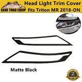 Matte Black Head Light Trim Cover Suits Mitsubishi Triton MR 2019-Onwards