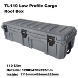 110L Tool Box Low Profile Roof Storage Case Box Waterproof Cargo Box Plastic Heavy Duty