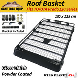 Roof Basket Fits TOYOTA Prado 120 Series Steel Roof Rack Powder Coated 4WD Cage Luggage Carrier Trade