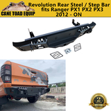 Rear Steel Step Protection Bar Bumper For Ford Ranger PX123 2012-ON Mazda BT50 2012 -19 Heavy Duty 4WD