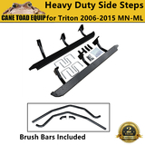 Heavy Duty Steel Side Steps Rock Slider+Brush Bars for Mitsubishi Triton ML MN 2005-15