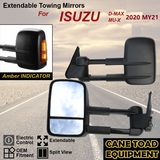 Extendable Towing Mirrors Fit Isuzu D-MAX 2020 Onwards MY21 w Blinker MUX Pair Black