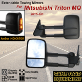 Extendable Towing Mirrors Fits Mitsubishi Triton MQ MR 2015+ a Pair With Indicators 