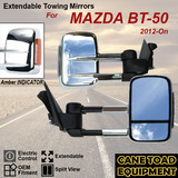 Chrome Extendable Towing Mirrors Fits Mazda BT-50 2012-On With Indicators 
