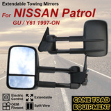 Extendable Towing Mirrors For NISSAN Patrol GU / Y61 1997- 2018 Pair Black