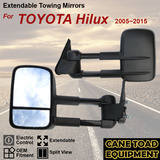 Extendable Towing Mirrors Fits Toyota HILUX 2005-2015 Black